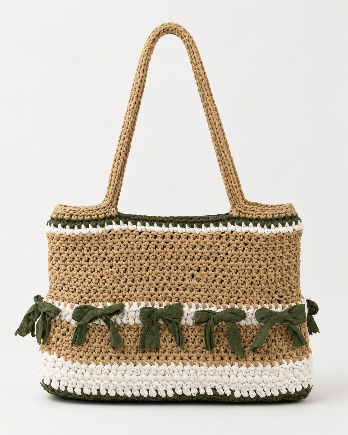 Olive Grace Tote Bag - handmade crochet bag by Crozele